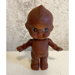 4" Suntanned Black Kewpie Style Doll Taiwan Moveable Arms Head Bud Wings VTG